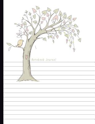 Notebook Journal: Dual Design Half Wide Ruled Half Blank Creative Sketchbook with Lined Pages Drawing or Doodling & Writing Journal Notebook Organizer Tree with Bird Soft Cover - O Pitt, Craig