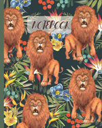 Notebook: Lions Drawing & Tropical Jungle - Lined Notebook, Diary, Track, Log & Journal - Cute Gift Idea for Boys Girls Teens Men Women (8"x10" 120 Pages)