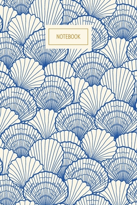 Notebook: Seashell Lined Notebook & Journal - Vintage Cream and Blue Shell Cover Nautical Themed - Notebooks, Ecoville