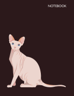 Notebook: Sphynx on Dark Brown Cover and Lined Pages, Extra Large (8.5 X 11) Inches, 110 Pages, White Paper