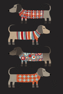 Notes: A Blank Dot Grid Notebook with Dachshund in Knitwear Cover Art