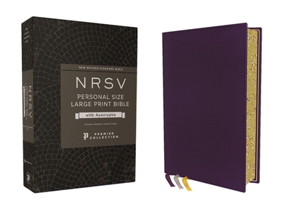 Nrsv, Personal Size Large Print Bible with Apocrypha, Premium Goatskin Leather, Purple, Premier Collection, Printed Page Edges, Comfort Print - Zondervan