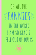 Of All the Fannies in the World I Am So Glad I Fell Out of Yours: Notebook, Blank Journal, Funny, Rude, Gift for Mothers Day or Birthday.(Great Alternative to a Card)