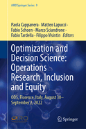 Optimization and Decision Science: Operations Research, Inclusion and Equity: ODS, Florence, Italy, August 30-September 2, 2022