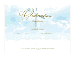 Ordination Certificate