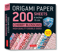 Origami Paper 200 Sheets Cherry Blossoms 6" (15 CM): Tuttle Origami Paper: High-Quality Double Sided Origami Sheets Printed with 12 Different Designs (Instructions for 6 Projects Included)