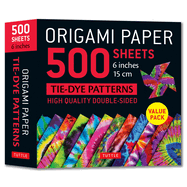 Origami Paper 500 Sheets Tie-Dye Patterns 6 (15 CM): Double-Sided Origami Sheets Printed with 12 Designs (Instructions for 6 Projects Included)