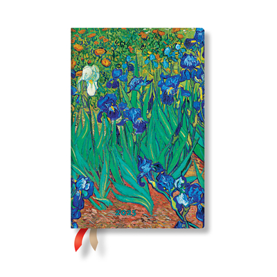 Paperblanks | 2025 Weekly Planner | Van Gogh Irises | Van Gogh Irises | 12-Month | Mini | Horizontal | Elastic Band | 160 Pg | 100 Gsm - Paperblanks