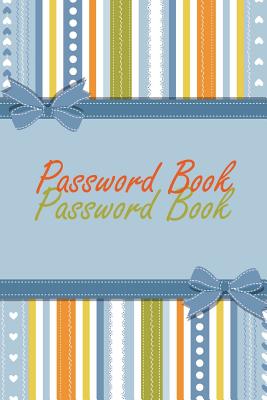 Password Book: Blue Background with Stripes and Ribbon - And Jess, Charles