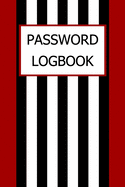 Password Logbook: Internet Password Logbook Large Print With Tabs - Red Background With Black And White Cover
