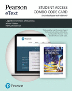 Pearson Etext for Legal Environment of Business: Online Commerce, Ethics, and Global Issues -- Combo Access Card