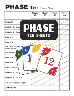 Phase Ten Sheets: Phase 10 Score Sheets for Card Games - Washburn, Shane