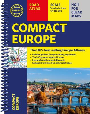 Philip's Compact Atlas Europe: A5 Spiral binding - Philip's Maps