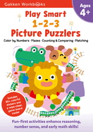 Play Smart 1-2-3 Picture Puzzlers Age 4+: Pre-K Activity Workbook with Stickers for Toddlers Ages 4, 5, 6: Learn Using Favorite Themes: Tracing, Mazes, Counting (Full Color Pages)