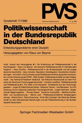 Politikwissenschaft in Der Bundesrepublik Deutschland: Entwicklungsprobleme Einer Disziplin - Beyme, Klaus Von (Editor)