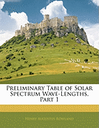 Preliminary Table of Solar Spectrum Wave-Lengths, Part 1