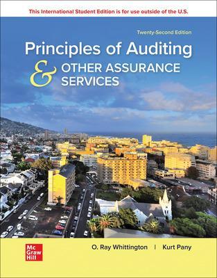 Principles of Auditing & Other Assurance Services ISE - Whittington, Ray, and Pany, Kurt