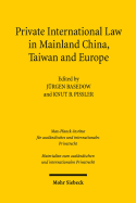 Private International Law in Mainland China, Taiwan and Europe