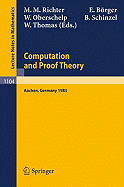 Proceedings of the Logic Colloquium. Held in Aachen, July 18-23, 1983: Part 2: Computation and Proof Theory