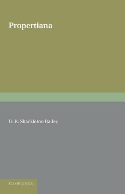 Propertiana - Shackleton Bailey, D.R.