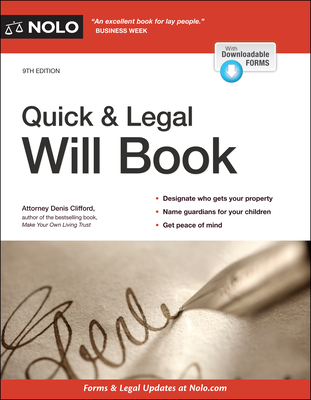 Quick & Legal Will Book - Clifford, Denis