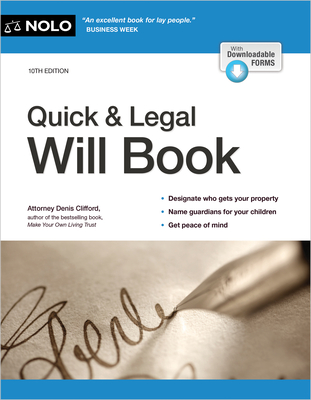 Quick & Legal Will Book - Clifford, Denis