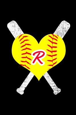 R Monogram Initial Softball Journal: Letter R Softball Notebook, 6x9 Lined Blank Notebook, 150 Pages, Journal to Write in for Journaling, Notes, or Inspirational Quotes, Paperback Composition Book - Softball Notebook & Journals, and Live for the Moments Journals & Notebook