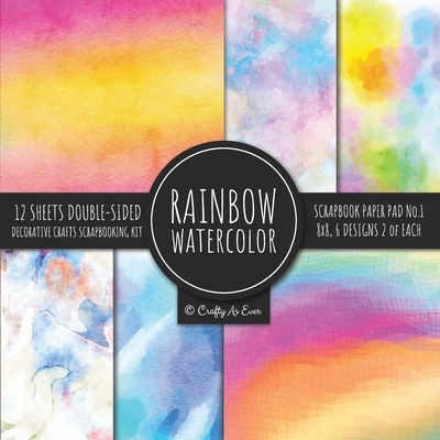 Rainbow Watercolor Scrapbook Paper Pad Vol.1 Decorative Crafts Scrapbooking Kit Collection for Card Making, Origami, Stationary, Decoupage, DIY Handmade Art Projects - Crafty as Ever