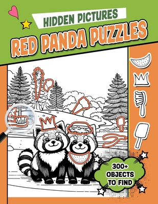 Red Panda Puzzles Hidden Pictures: 300+ objects to find can you find the hidden heart, egg, hat, slice of pie? - Occult, Hidess