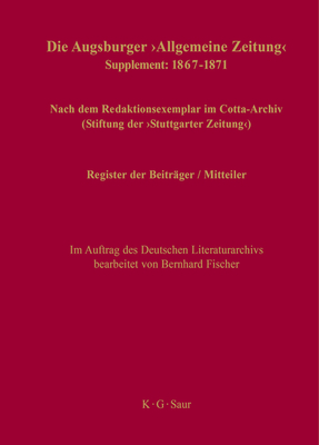 Register der Beitr?ger / Mitteiler - Fischer, Bernhard (Editor)