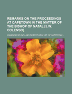 Remarks on the Proceedings at Capetown in the Matter of the Bishop of Natal