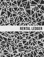 Rental Ledger: Black Gray Geometry Pattern Tenancy Property Lease Accounting Tracker Notebook