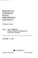 Research in Corporate Social Performance & Policy