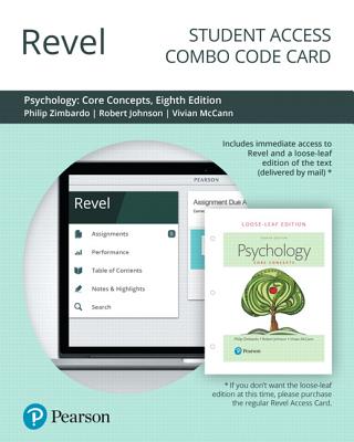 Revel for Psychology: Core Concepts -- Combo Access Card - Zimbardo, Philip, and Johnson, Robert, and McCann, Vivian