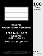 Reverse Graph Paper Notebook: 0.1 Inch (1/10 in) Squares; 8.5" x 11"; 216 x 279 mm; 100 Pages; 50 Sheets; White Lines on Light Gray; Inverted 10x10 Quad Grid; Black Matte Cover