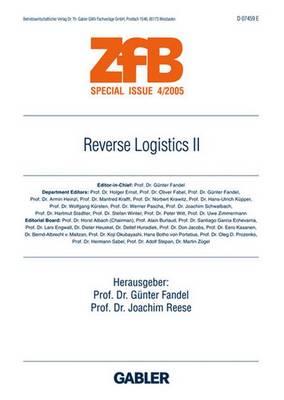 Reverse Logistics II - Fandel, G?nter (Editor), and Reese, Joachim (Editor)