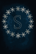 S: Monogram Initial Notebook Journal with Magical Snowflake Blue Cover