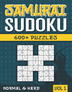 Samurai Sudoku: Sudoku Book for Adults with 600+ 5 in 1 Sudoku - Normal and Hard - Vol 1