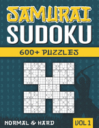 Samurai Sudoku: Sudoku Book for Adults with 600+ 5 in 1 Sudoku - Normal and Hard - Vol 4
