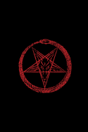 Satanic Pentagram: Pentagram and Ouroboros - Blood Red - College Ruled Lined Pages