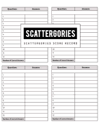Scattergories Score Record: Scattergories Score Game Record Book, Scattergories Score Keeper, Keep Track of Who Ahead in Your Favorite Creative Thinking Category Based Party Game, Size 8.5 X 11 Inch, 100 Pages