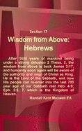 Section 17 Wisdom from Above: Hebrews