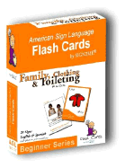 Sign2me Early Learning Flash Cards: Family, Clothing & Toileting Pack: Beginner Series (Incl. ASL + English + Spanish)