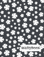 Sketchbook: Black and White Flower Fun Framed Drawing Paper Notebook