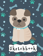 Sketchbook: Cute Light Brown Puppy, Large Blank Sketchbook For Kids, 110 Pages, 8.5" x 11", For Drawing, Sketching & Crayon Coloring