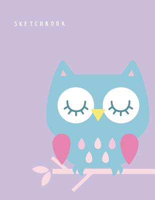 Sketchbook: Cute Owl on Purple Cover (8.5 X 11) Inches 110 Pages, Blank Unlined Paper for Sketching, Drawing, Whiting, Journaling & Doodling - Lover, Magic