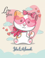 Sketchbook for Girls Blank Pages Cute and Nice Cover: White paper For Sketch, Doodle, and Draw (8.5"x11") 100 Pages
