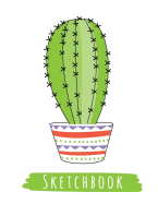 Sketchbook: Pretty Cactus Plant, Large Blank Sketchbook For Girls, 110 Pages, 8.5" x 11", Letter Size, For Drawing, Sketching & Crayon Coloring