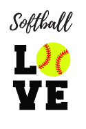 Softball Love: Softball Journal, Notebook, 6x9, 100 Pages, Wide Ruled, Gift for Softball Lover, Gift for Girls