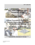 Soldier Training Publication Stp 14-36a-Ofs Soldier's Manual and Trainer's Guide Aoc 36a Officer Foundation Standards, Finance Corps (36) Company Grade Officer's Manual Ranks 2lt and CPT November 2011
